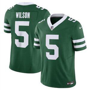 5 Garrett Wilson Green FUSE Vapor Stitched Jersey